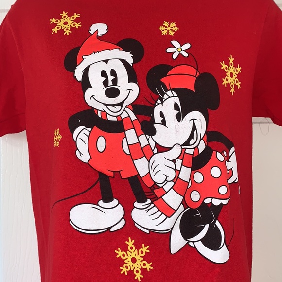 Disney Mickey and Minnie Christmas Graphic Tee Small - Picture 2 of 7